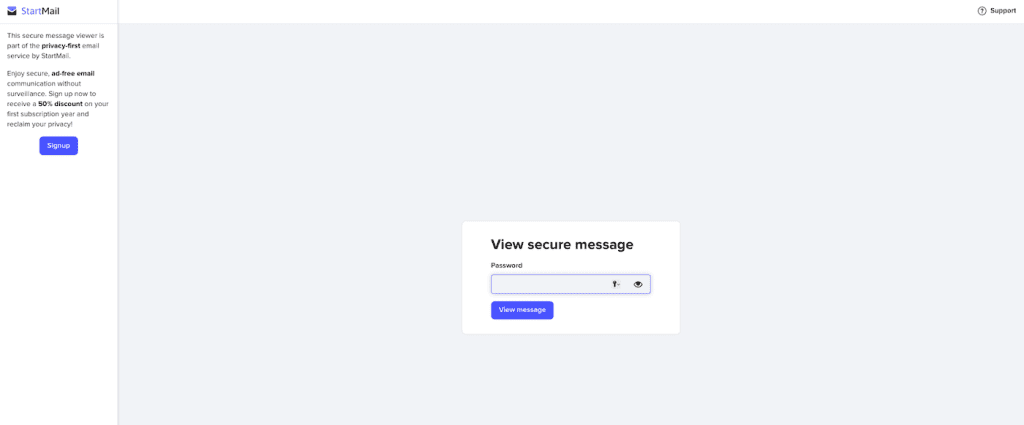 Ouverture d'un message sécurisé