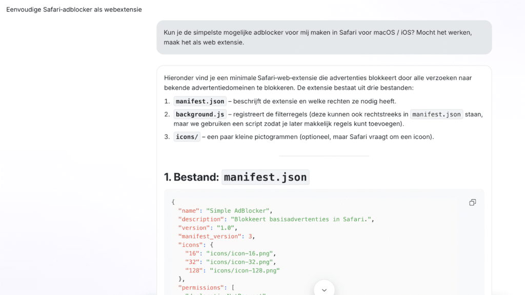 Réponse de Lumo pour créer un adblocker Safari